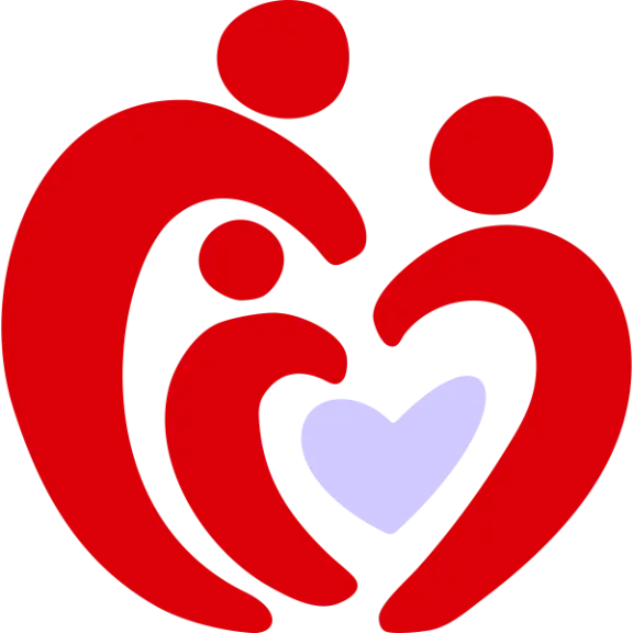 Hand drawn icon of family with heart